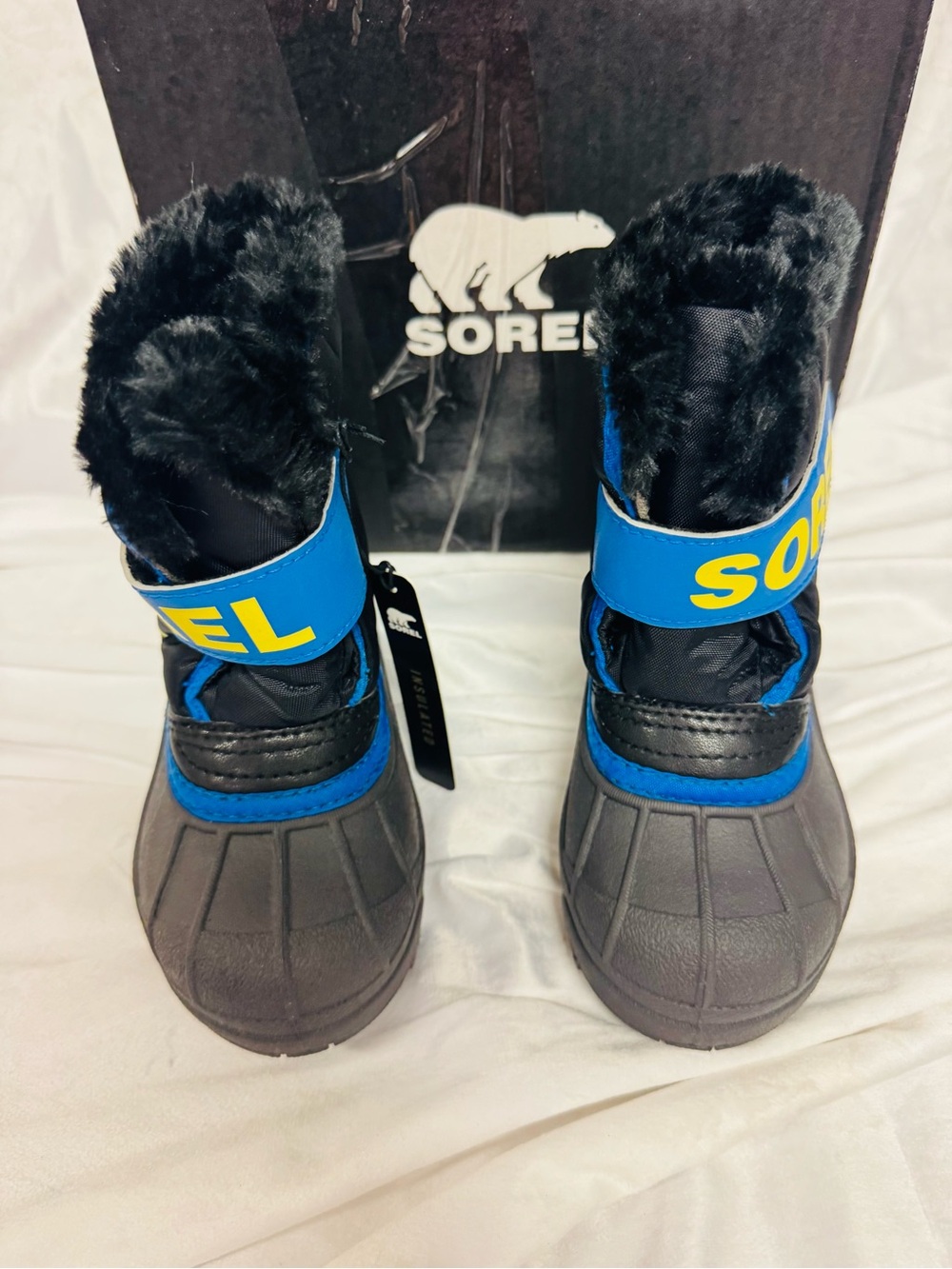 Sorel Black & Blue Insulated Kids Snow Boot